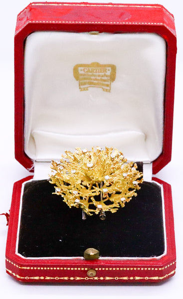 CARTIER PARIS VINTAGE 1960'S 18 KT GOLD DIAMONDS RARE PIN BROOCH