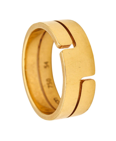 Dinh Van Paris Vintage Classic "Seventies" Geometric Ring In Solid 18Kt Yellow Gold