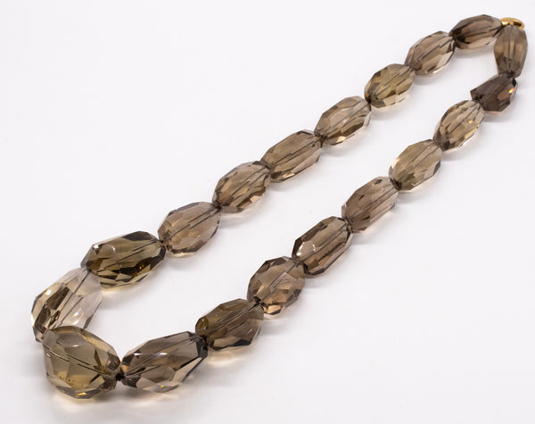 H. Stern 18Kt Gold Massive Necklace With 2550 Ctw In Faceted Greenish Smokey Quartz
