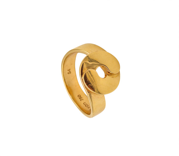 Dinh Van Paris Vintage Classic R14 Geometric Ring In Solid 18Kt Yellow Gold