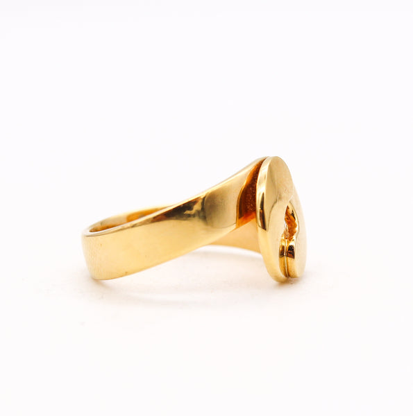 Dinh Van Paris Vintage Classic R14 Geometric Ring In Solid 18Kt Yellow Gold