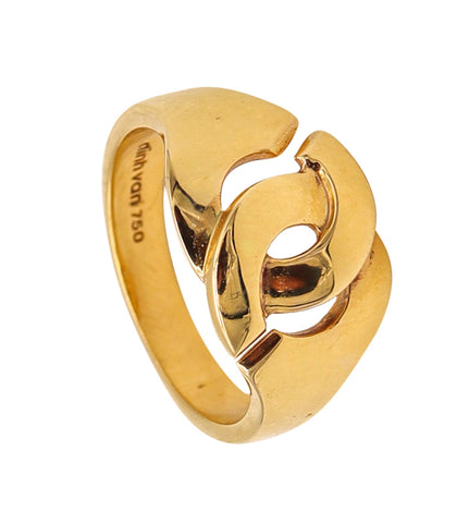 Dinh Van Paris Vintage Classic Menottes Ring In Solid 18Kt Yellow Gold