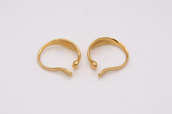 Tiffany Co 1984 By Elsa Peretti Rare Lilies Hoops Earrings In Solid 18Kt Yellow Gold