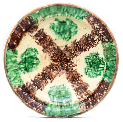 CHINA ANCIENT TANG DYNASTY 618-907 AD SANCAI GLAZED POTTERY CHARGER