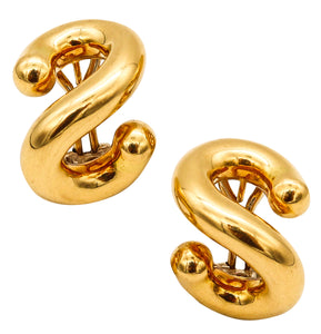 Tiffany & Co. By Carlo Weingrill Three-Dimensional Tubular Earrings In 18Kt Yellow Gold