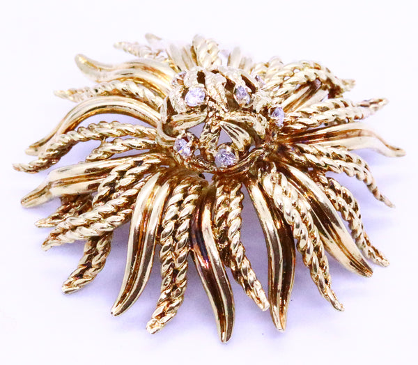 TIFFANY & CO. 18 KT YELLOW GOLD WITH DIAMONDS PIN BROOCH