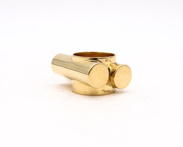 *Cartier Paris 1970 by Dinh Van rare geometric cocktail ring in 18 kt yellow gold