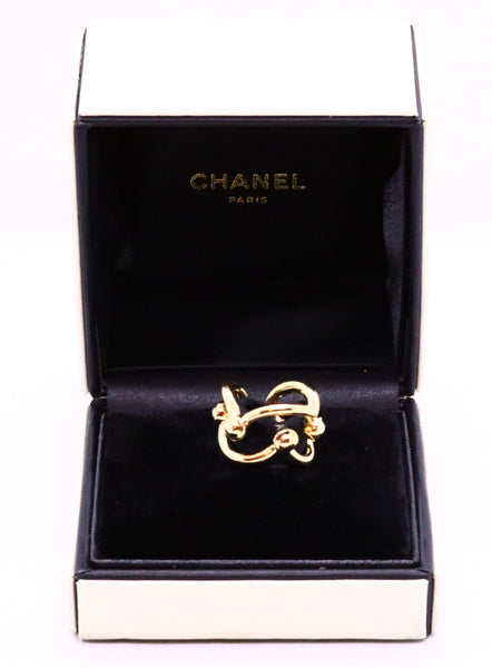 CHANEL FRANCE 18 KT YELLOW GOLD LIMITED EDITION RING IN BOX