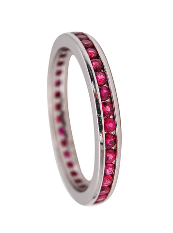 -Eternity Ring Band In 14Kt White Gold With 1.02 Ctw In Red Rubies