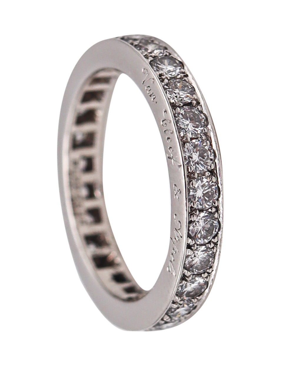 -Van Cleef & Arpels Paris Eternity Ring In Platinum With 1.40 Ctw In VVS Diamonds