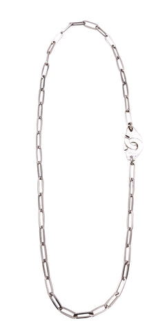 *Dinh Van Paris 18 kt white gold double Menottes R12 necklace chain