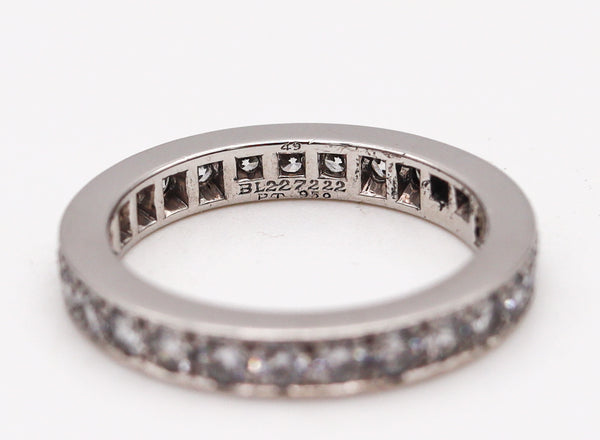 -Van Cleef & Arpels Paris Eternity Ring In Platinum With 1.40 Ctw In VVS Diamonds