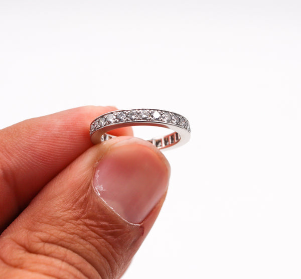 -Van Cleef & Arpels Paris Eternity Ring In Platinum With 1.40 Ctw In VVS Diamonds