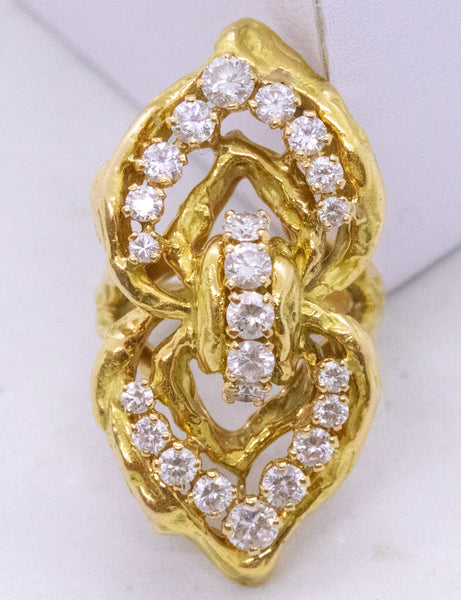 CHAUMET PARIS 18 KT YELLOW GOLD RING WITH 2.07 Cts OF VS DIAMONDS