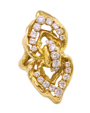 CHAUMET PARIS 18 KT YELLOW GOLD RING WITH 2.07 Cts OF VS DIAMONDS