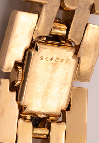 WALSER WALD 1940 SWISS RETRO BRACELET-WATCH IN 18 KT GOLD PLATINUM WITH DIAMONDS