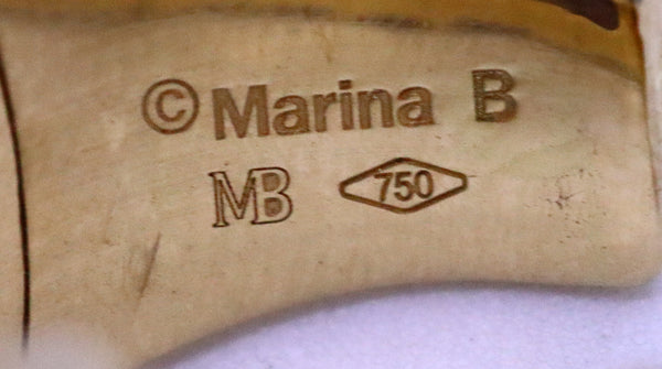 MARINA B. 18 KT GOLD AMETHYST CABOCHON MODERN DESIGN RING