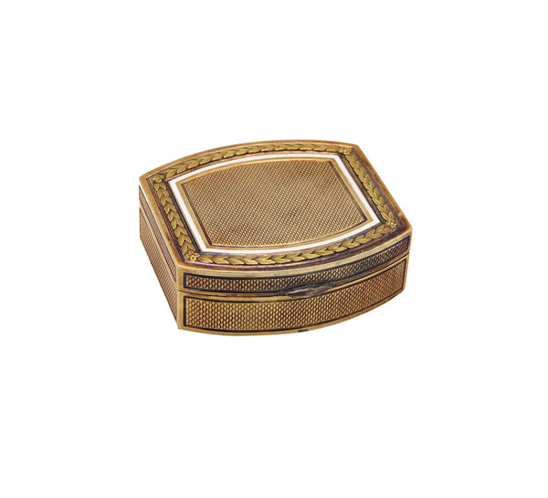 Henrik Wigström 1908 Russia Saint Petersburg Enameled Snuff Box In 14Kt Yellow Gold