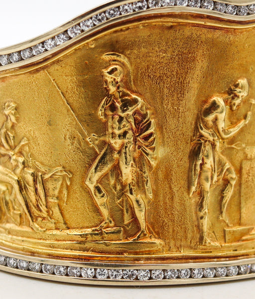 SeidenGang Rare Etruscan-Greek Revival Bracelet In 18Kt Yellow Gold With 5.94 Cts In Diamonds