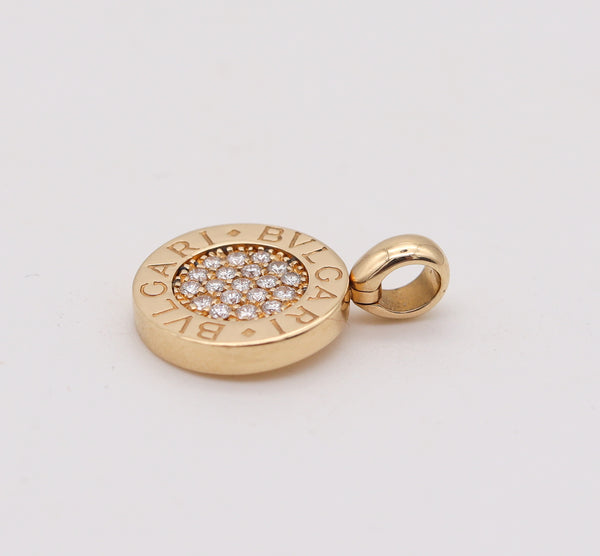 -Bvlgari Roma Pendant in 18Kt Yellow Gold With 19 VVS Diamonds Pave