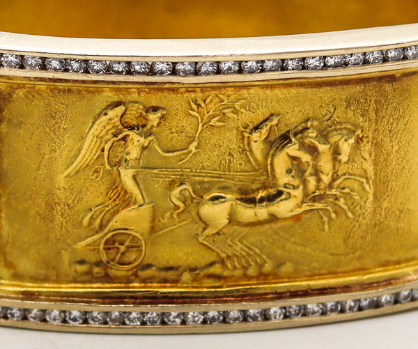 SeidenGang Rare Etruscan-Greek Revival Bracelet In 18Kt Yellow Gold With 5.94 Cts In Diamonds