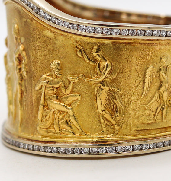 SeidenGang Rare Etruscan-Greek Revival Bracelet In 18Kt Yellow Gold With 5.94 Cts In Diamonds