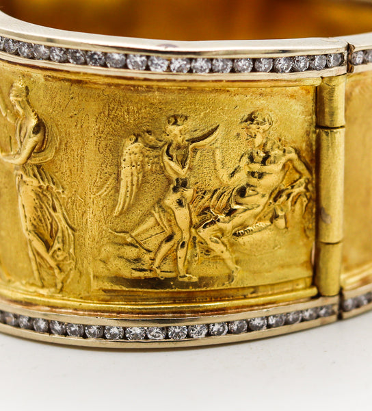 SeidenGang Rare Etruscan-Greek Revival Bracelet In 18Kt Yellow Gold With 5.94 Cts In Diamonds