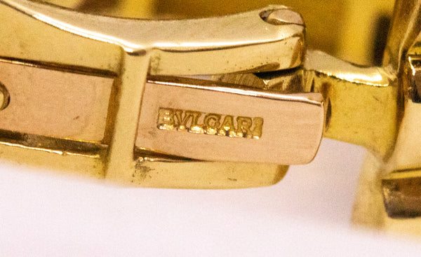 BVLGARI ITALY 18 KT GOLD TRI-COLOR EARRINGS