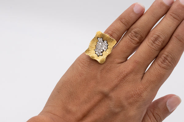 LA TRIOMPHE 1965 COCKTAIL RING IN 18 KT GOLD WITH 1.35 Ctw IN DIAMONDS