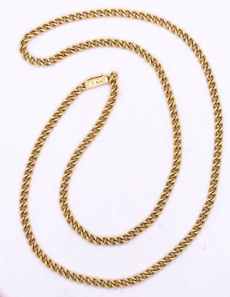 CHAUMET PARIS 18 KT GOLD TEXTURED LONG CHAIN