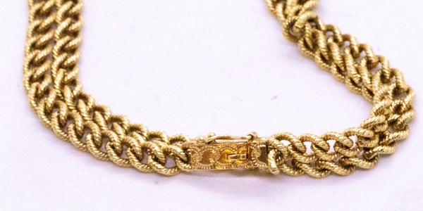 CHAUMET PARIS 18 KT GOLD TEXTURED LONG CHAIN