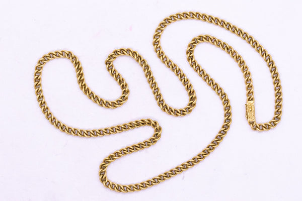 CHAUMET PARIS 18 KT GOLD TEXTURED LONG CHAIN