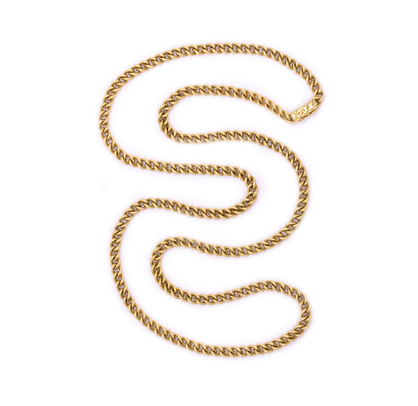 CHAUMET PARIS 18 KT GOLD TEXTURED LONG CHAIN