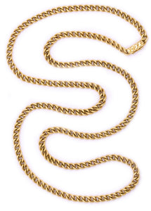 CHAUMET PARIS 18 KT GOLD TEXTURED LONG CHAIN