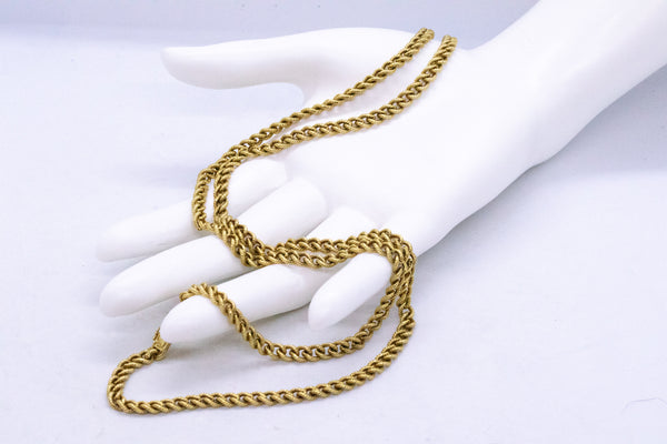 CHAUMET PARIS 18 KT GOLD TEXTURED LONG CHAIN