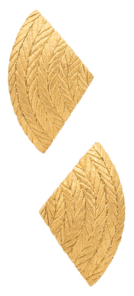 *Buccellati Milano geometric woven earrings in textured 18 kt yellow gold