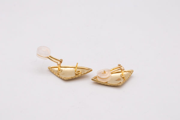 *Buccellati Milano geometric woven earrings in textured 18 kt yellow gold