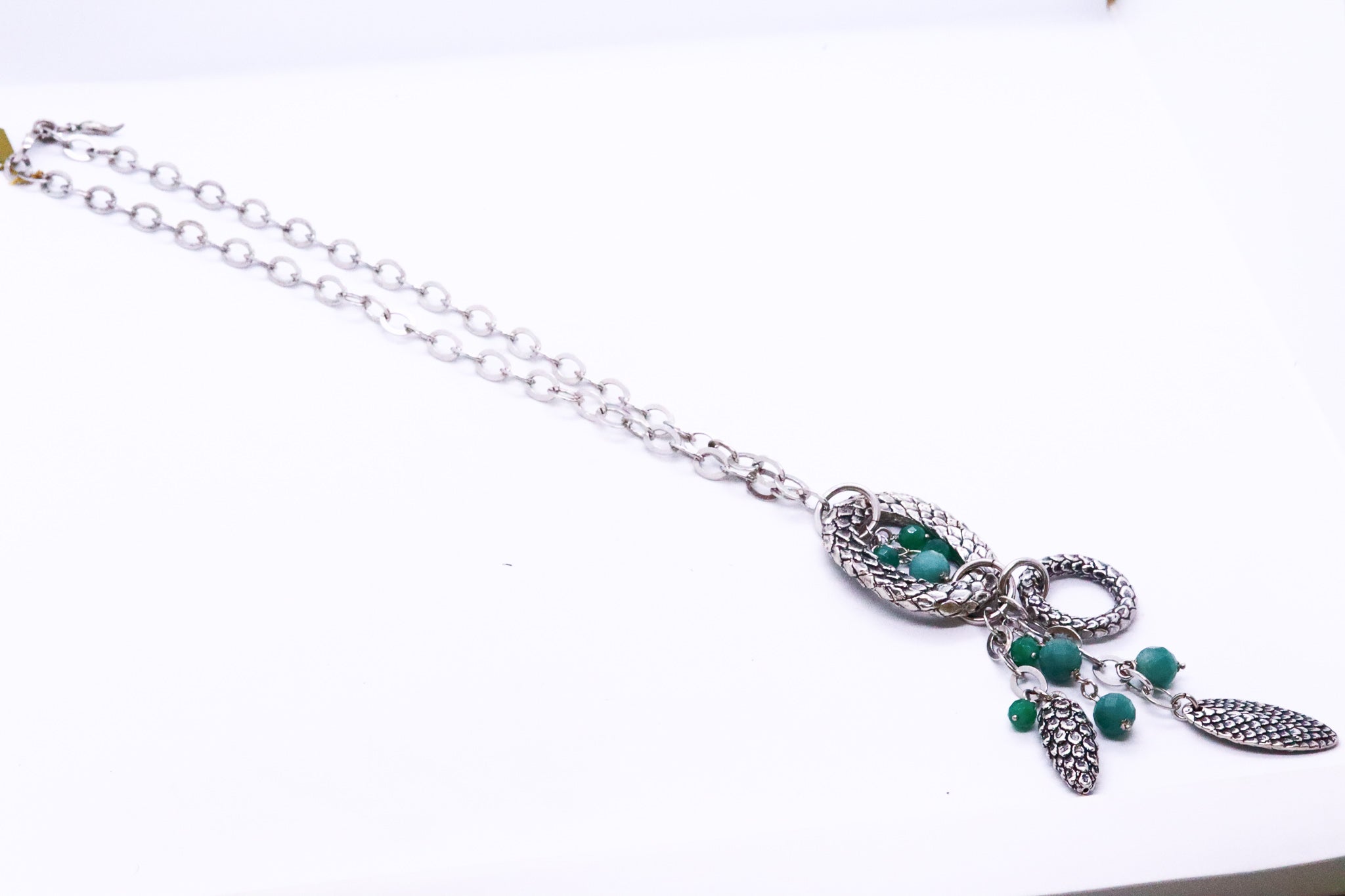 GIOVANNI RASPINI ITALY .925 STERLING SILVER BLUE CHALCEDONY LONG