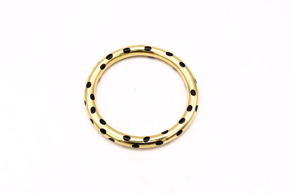 -Tiffany & Co. 1975 By Angela Cummings Dots Bangle In 18Kt Gold With Black Jade