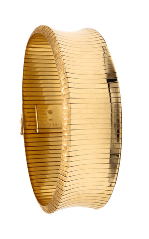 Gubelin 1970 Zurich Ultra Modern Flexible Bangle Bracelet In 18Kt Yellow Gold