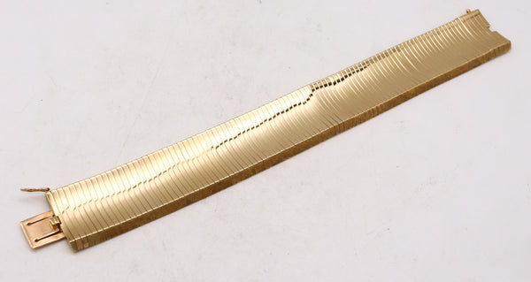 Gubelin 1970 Zurich Ultra Modern Flexible Bangle Bracelet In 18Kt Yellow Gold
