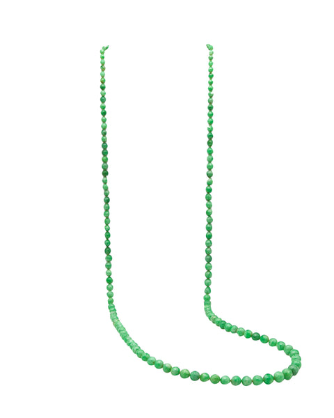 Art Deco 1925 Graduated Burmese Jadeite Jade Necklace Sautoir In Platinum With Diamonds