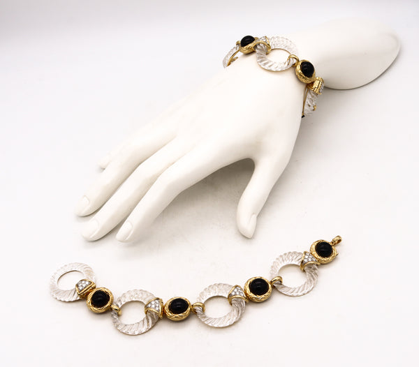 Boucheron 1970 Paris Convertible Necklace Bracelets In 18Kt With 48.84 Cts In Diamonds And Rock Quartz