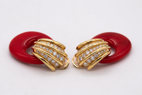 Van Cleef And Arpels 1970 Andre Vassort Door Knocker Earrings 18Kt Gold With 2.26 Cts Diamonds