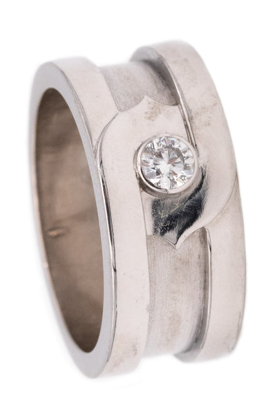 Cartier Paris C 2 Ring In 18Kt White Gold With One VVS Round Diamond