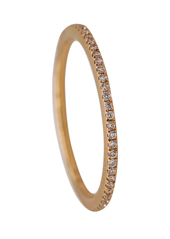 Eternity Ring Flat Band In 18Kt Yellow Gold With A Micro Pave Of 67 VS Diamonds