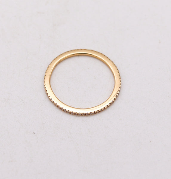 Eternity Ring Flat Band In 18Kt Yellow Gold With A Micro Pave Of 67 VS Diamonds