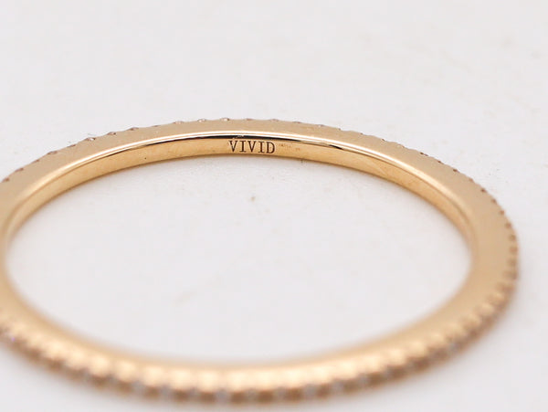 Eternity Ring Flat Band In 18Kt Yellow Gold With A Micro Pave Of 67 VS Diamonds