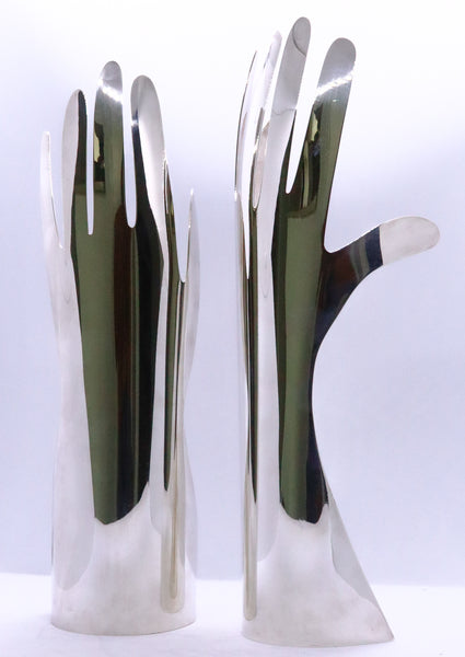 GIO PONTI 1978 LINO SABATTINI FOR CHRISTOFLE "PAIR OF HANDS" LE MANI SCULPTURES