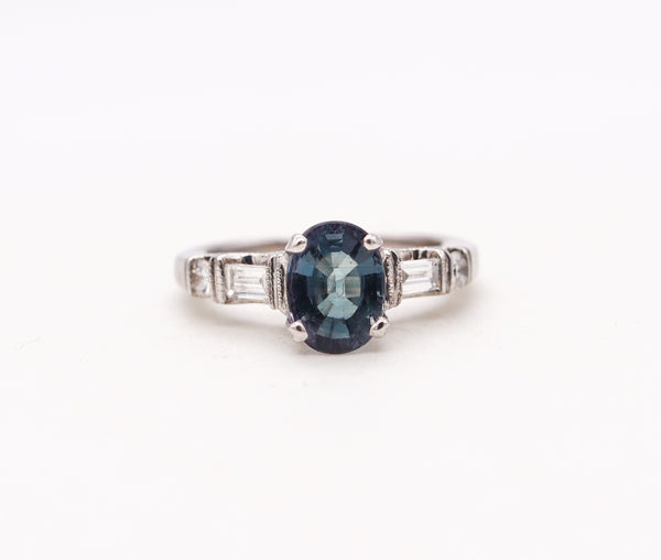Mylor Modern Ring In 18Kt White Gold With 1.54 Cts In Alexandrite And Diamonds